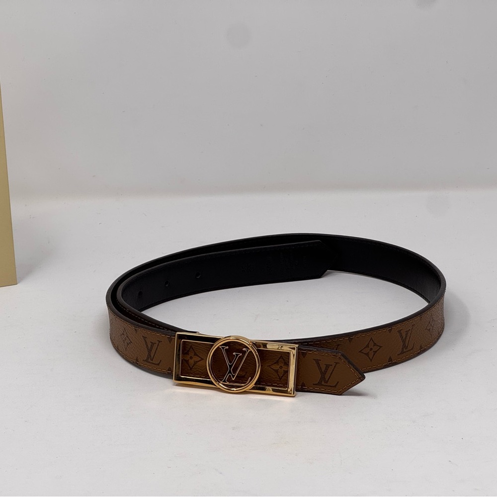 💯Authentic LOUIS VUITTON Reverse Monogram Dauphine Belt size 80/32